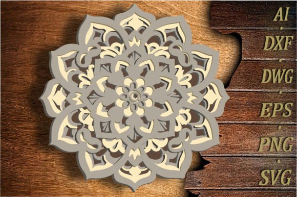 3D Layered Mandala: A Unique Laser Cut Design for Creative Projects