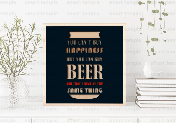 Beer Can Shadow Box SVG: A Multilayered Design Asset