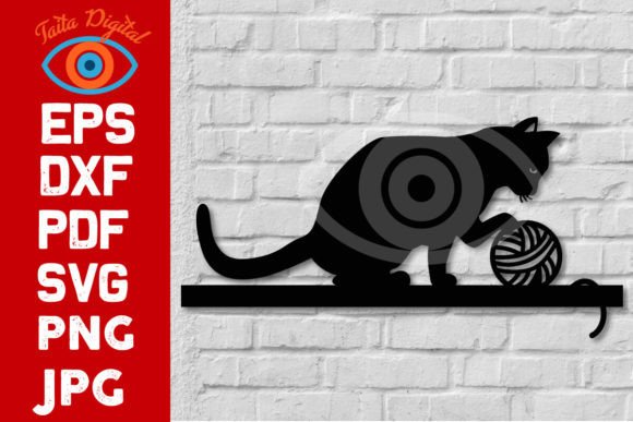 Cat Play Ball Wall Art Decor