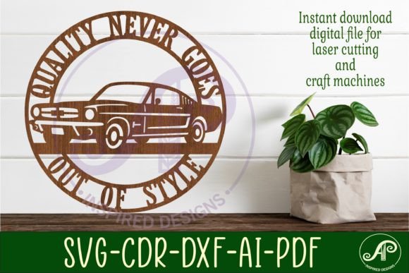 Classic Car Version 2 Wall Sign, SVG for Your Next Project