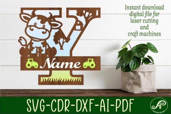 Cow Capital Monogram Letter Y SVG Cut: A Creative Design Asset