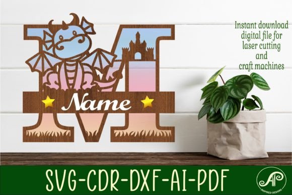 Dragon Capital Monogram Letter M SVG Cut for Custom Crafts