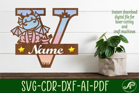 Dragon Capital Monogram Letter V SVG Cut