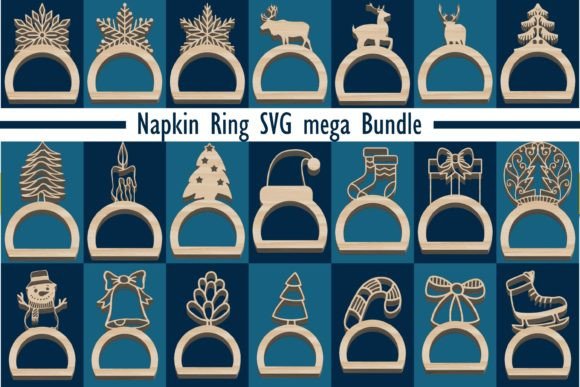 Elegant Christmas Napkin Ring SVG Bundle for Your Holiday Crafts