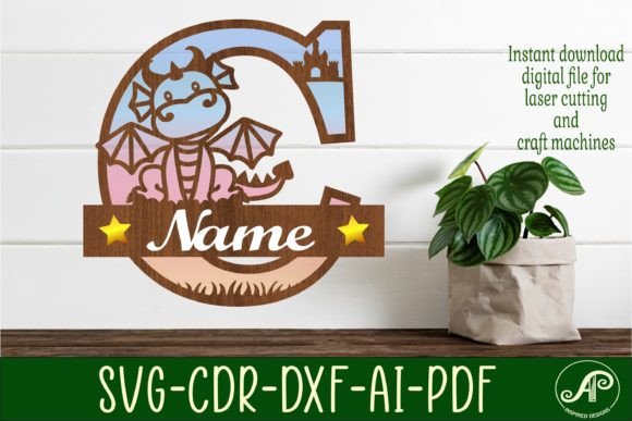 Elegant Dragon Capital Monogram Letter C SVG Cut Design