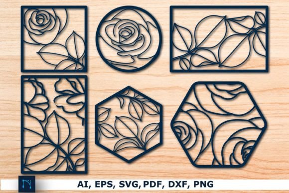 Elegant Laser-Cut Rose Wall Decor SVG Bundle