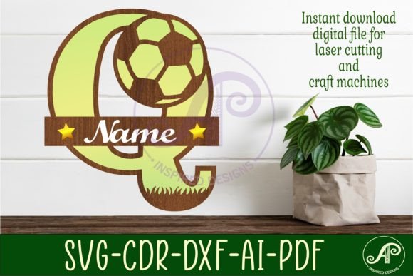 Football or Soccer Monogram Q Letter Design