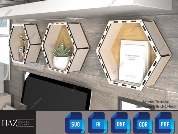 Hexagon Shelves & Wall Hanging Honeycomb Designs