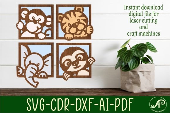 Jungle Animal Wall Art SVG Laser Cut: Creative Designs