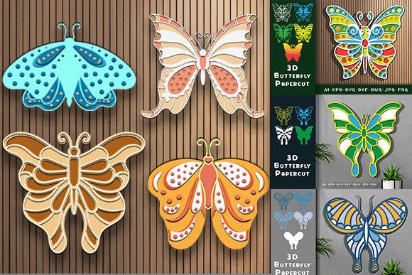 Laser Cut 3D Butterfly Bundle: Create Stunning Layered Art