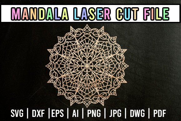 Mandala Laser Cut, Coloring Page 02