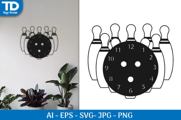 Pin Bowling Wall Clock Svg: A Striking Design Asset