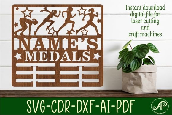 Runner Female Medal Holder Name Svg