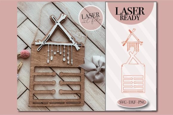 Stylish Boho Bow Holder SVG for Creative Crafters